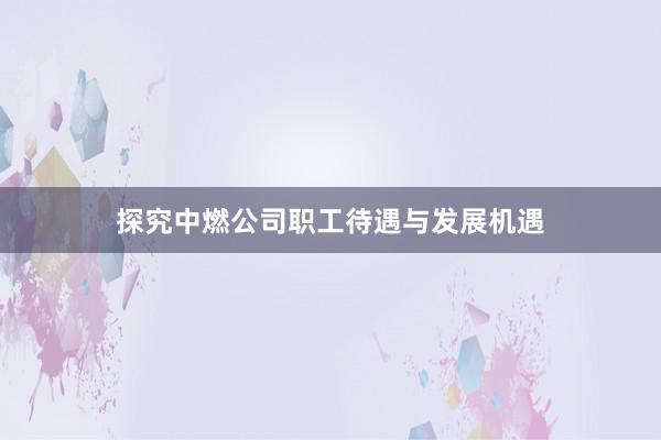 探究中燃公司职工待遇与发展机遇